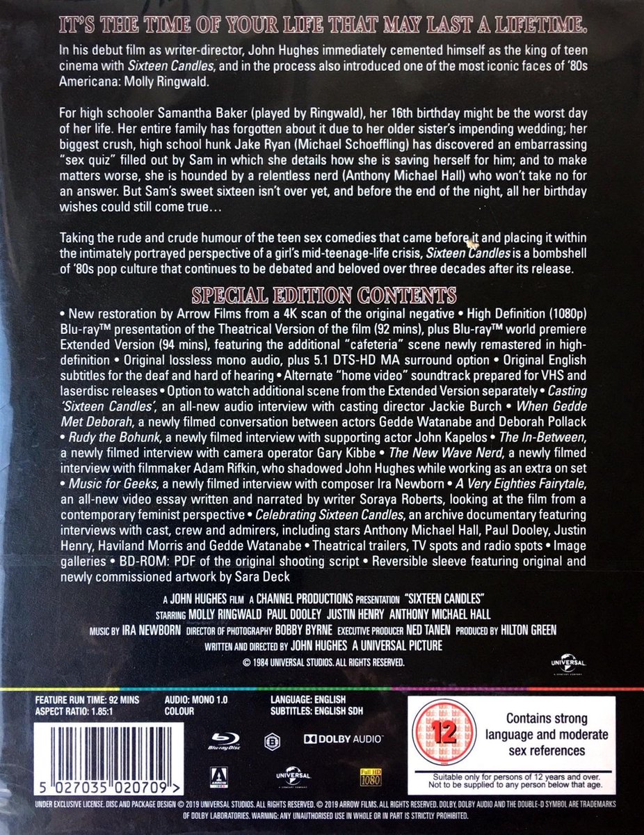 Sixteen Candles [Bluray] (Bluray) Dvd's