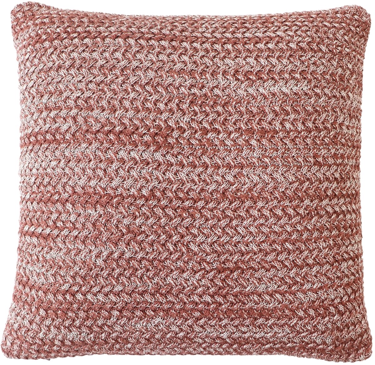 Urbane Hide Textuur Gebreide Kussenhoes - 45x45 cm - 100% Katoen - Sierkussenhoes Koffiebruin - Warm Woonaccessoire (Zonder Binnenkussen)