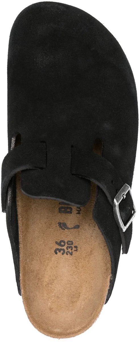 Birkenstock Slippers Boston Zwart Suede Narrow Maat 44