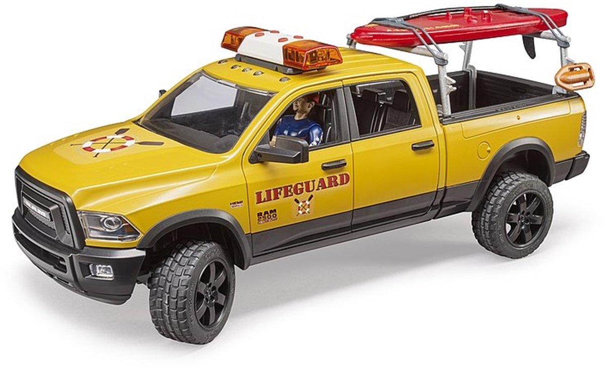 Bruder Dodge RAM 2500 Reddingsbrigadeauto met strandwacht thumbnail 2