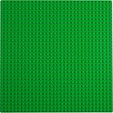 Effen groene LEGO bouwplaat, 10x10 noppen, op witte achtergrond.