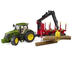 BRUDER John Deere 7R avec remorque forestière et 4 troncs d’arbre