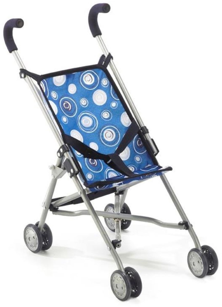 Bol.com Bayer Chic 2000 - Mini-Poppenbuggy Roma - Blauw met luchtbellen aanbieding