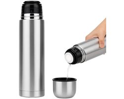 Lomera Dubbelwandige Thermosfles - Roestvrijstaal - 18/8 Stainless Steel - 0.5 Liter Inhoud - Rvs Thermosfles - Compacte Thermosfles - Lichtgewicht Thermosfles - Duurzame Thermosfles