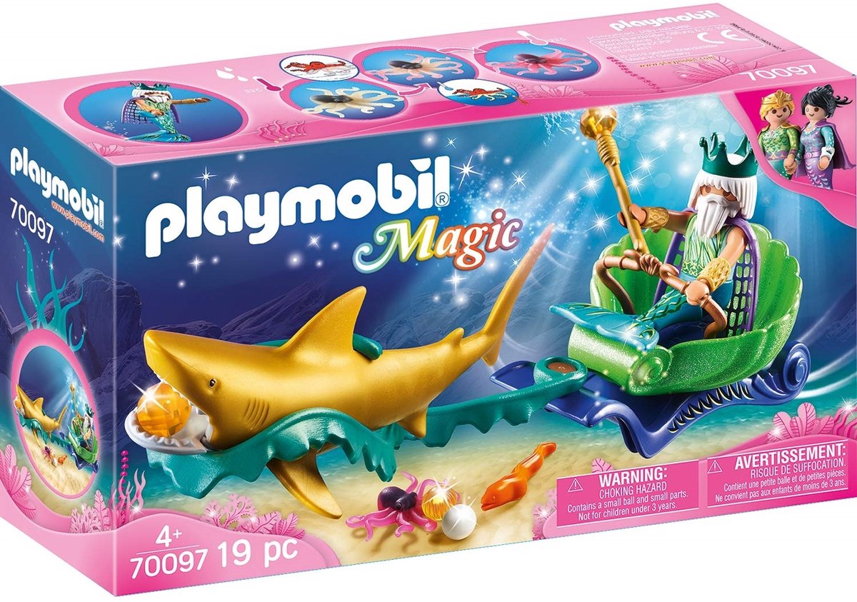 PLAYMOBIL Koning der zeeën met haaienkoets - 70097