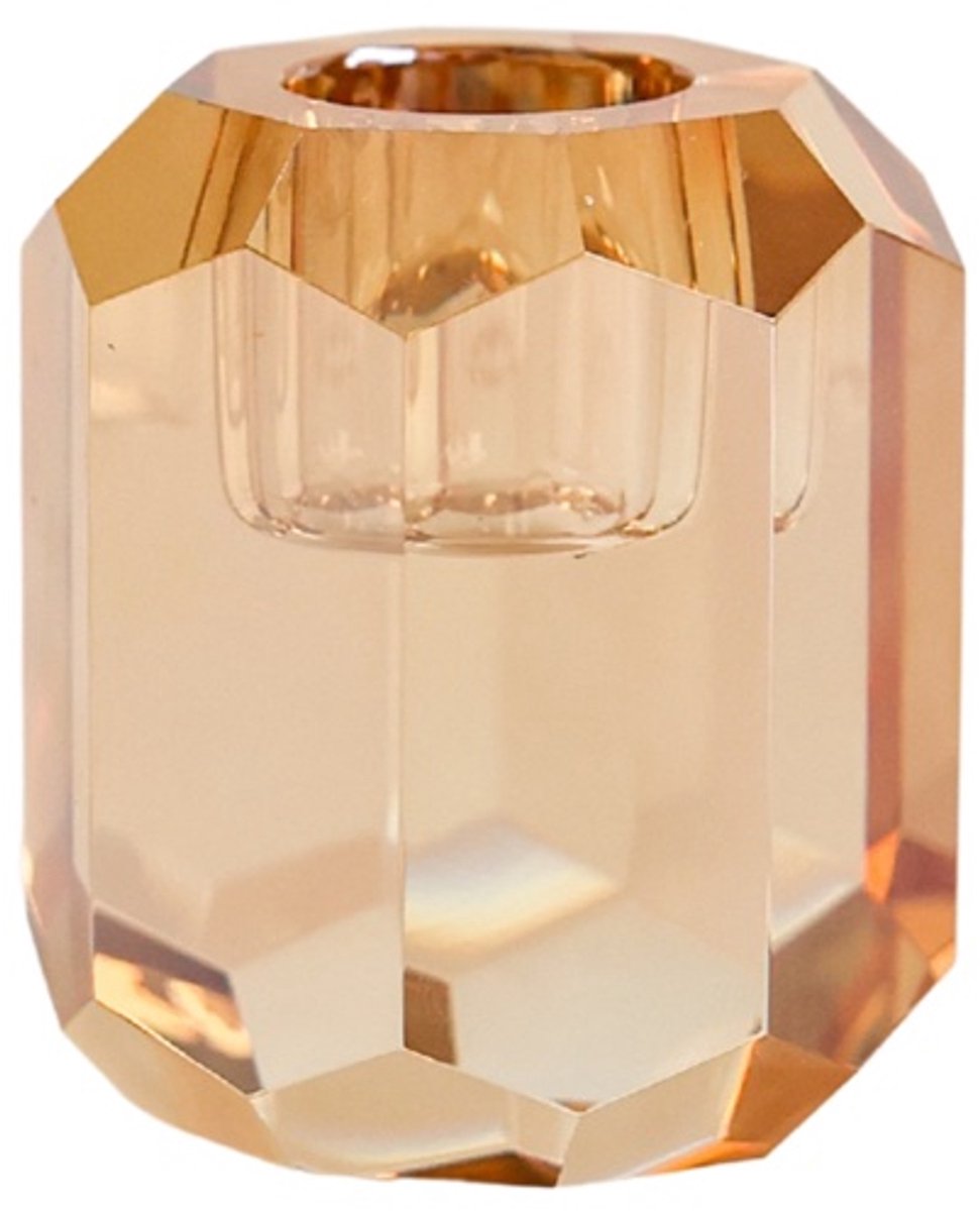 Glazen kandelaar kristal beige champagne – Ø2,2 cm – luxe design – Aifcandles