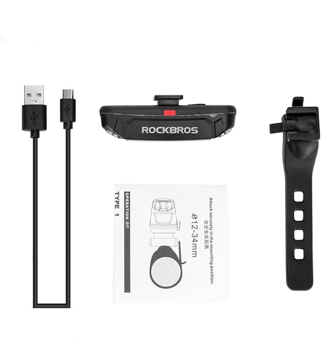 Rockbros A54BK LED Achterlicht - Oplaadbaar, IPX5, Remdetectie thumbnail 5