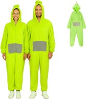 Joya Party® Tele Onesie | Groen Verkleedkostuum Volwassenen | Carnavalskleding Heren & Dames | Verkleedkleren Man Vrouw | Tubbie Kostuum | Carnaval kleding | Verkleedkleding | Verkleed als Dip | Groepskostuum | Europese Maatvoering | Maat L/XL