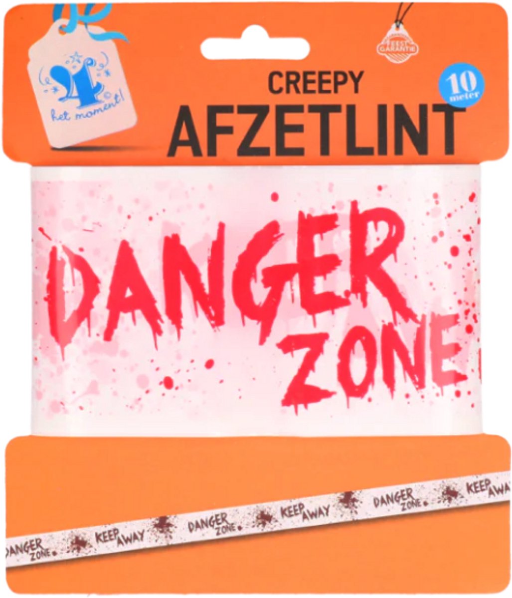 Afzetlint Halloween - Creepy - rood/wit - 10 meter