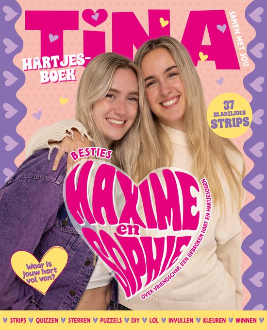 Tina Boekspecial Hartjesboek - Tijdschrift met Maxime en Sophie - Vakantieboek - Winterboek - Hartjes - Meiden - Tekenen - DIY - Doeboek - Boek Meisje - Invulboek - Quiz - Liefde - Besties - Zwijmelen - Strips - Quizzen - LOL