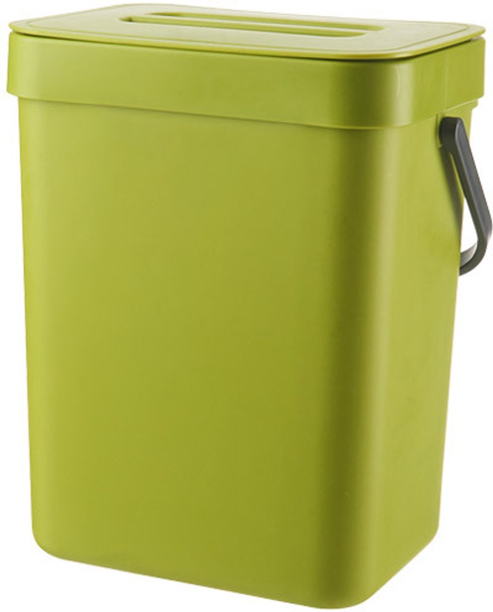 EXCITAT Klein - Keukencompostbak - Aanrecht - Compostbak met deksel - Binnen - 5 liter - Groen