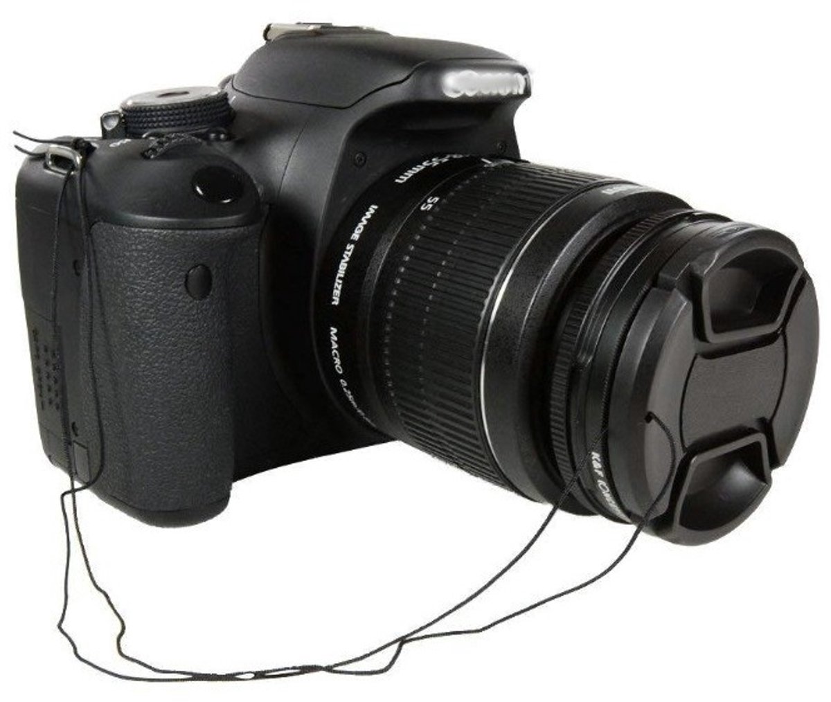 Universele lensdop met riem voor Canon Nikon Sony Pentax spiegelreflexcamera's 58 mm thumbnail 3