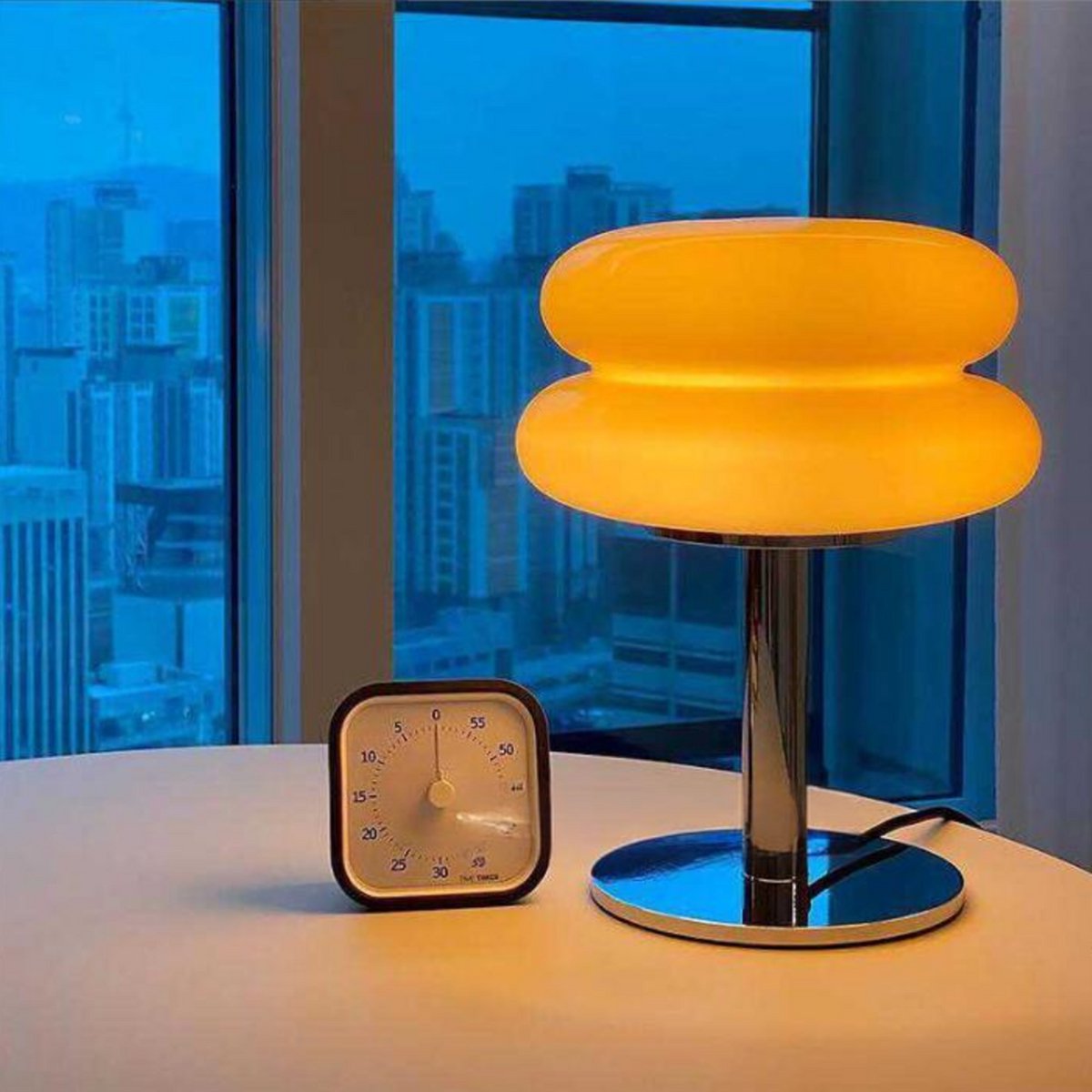 CHIWIN LED Tafellamp - Dimbare Tafellamp met 3 Lichtkleuren - Decoratieve Hamburger Lamp met Snoerschakelaar - Voor Slaapkamer Woonkamer Kantoor