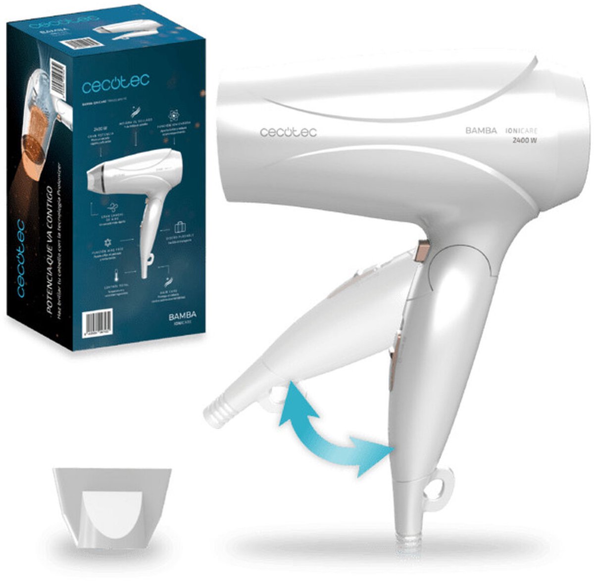Föhn Cecotec IONICARE TRAVELWHITE 4743 Wit Zwart 2400 W