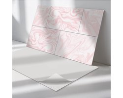 Wallfluent Vinyl Wandpaneel - Marmerpatroon met golven PVC Muurpaneel - 120 cm x 60 cm - Roze PVC wandpaneel - 1 stuk - Rechthoekig Wandbekleding Vinyl - Texturen Wandpaneel - Zelfklevende Wandbekleding - Wandpaneel Keuken en Badkamer