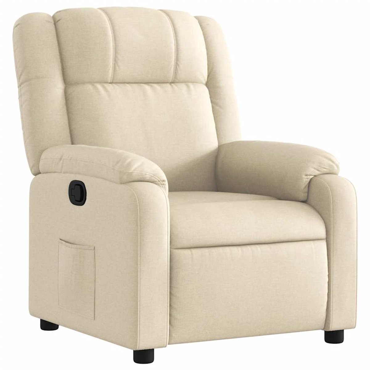 vidaXL Fauteuil - verstelbaar - stof - crèmekleurig
