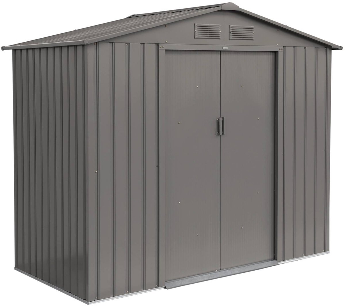 sweeek - Metalen tuinhuis 2,71 m² - schuur met dubbele schuifdeuren, kit voor vloerbevestiging inbegrepen, l 213 x b 131 x h 185cm - houtland