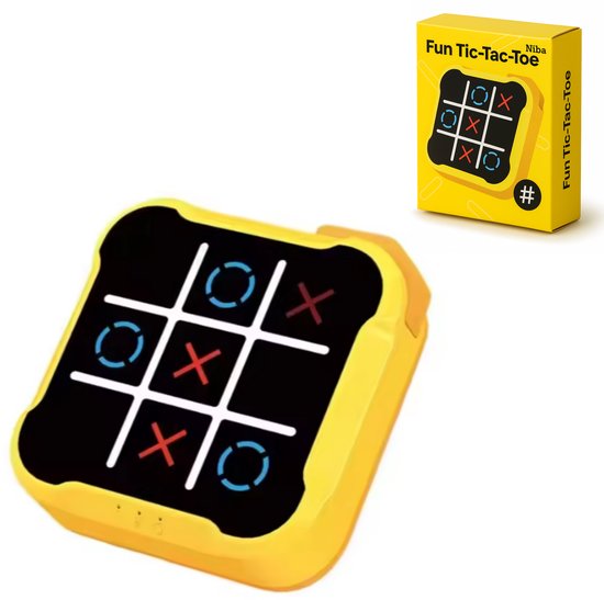 Niba® Elektronisch Tic Tac Toe Spel - Geel – Interactief LED Lichtspel met Geluid - Memory & Reactie Spel voor Kinderen - Draagbaar Educatief Speelgoed