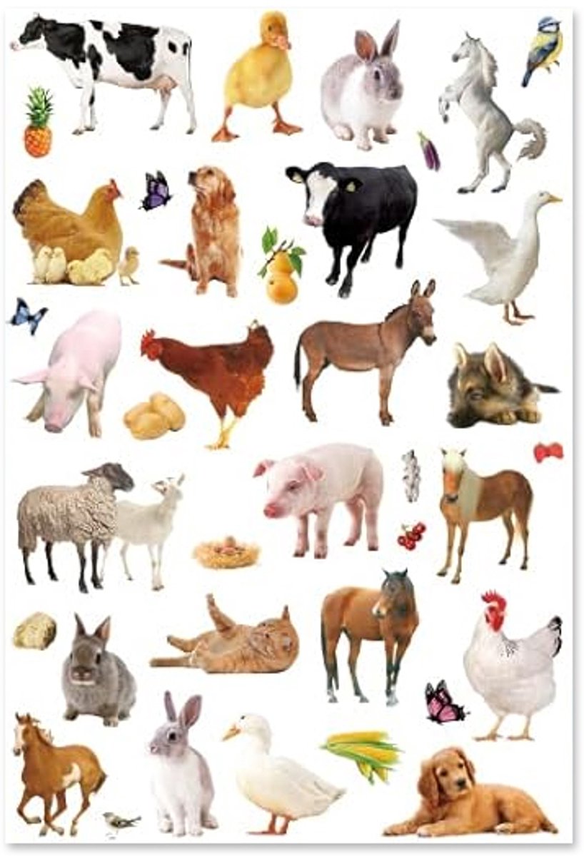 Boerderijdieren Stickers - 4 Grote Stickervellen Boerderij - Stickers Kind — afbeelding 3