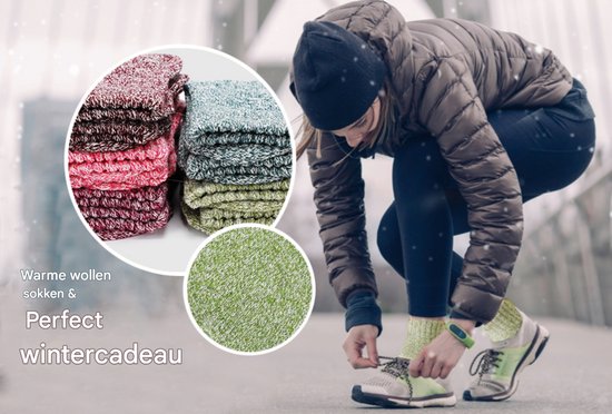Lot De 5 Paires Chaussettes Thermiques Femme - Laine Hiver Taille 35-42