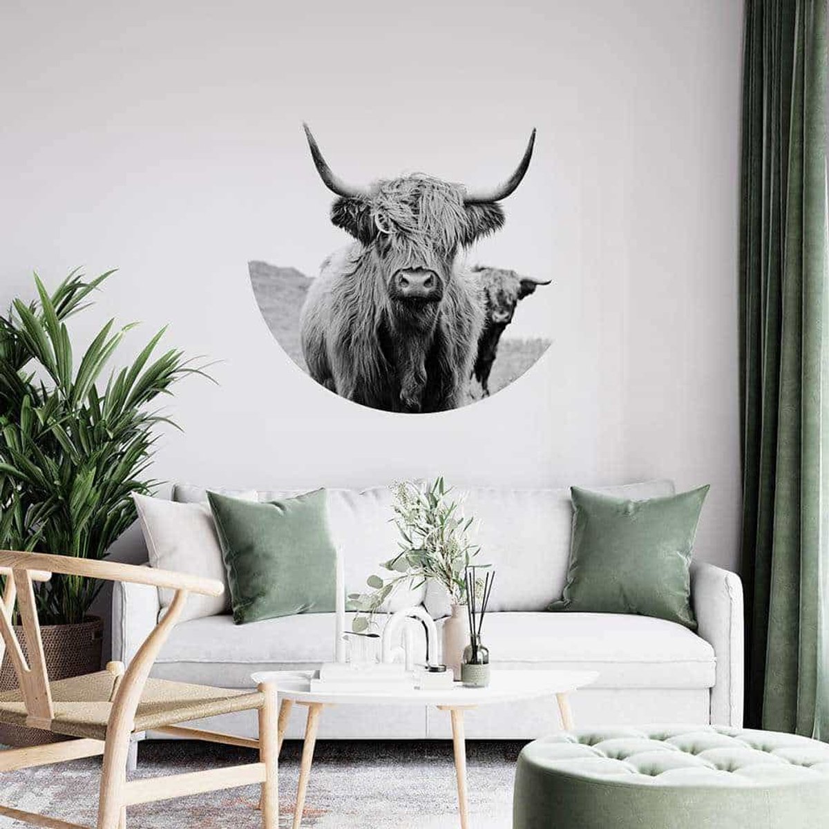 Muurcirkel Highlander - Multicolor - 90 cm Forex