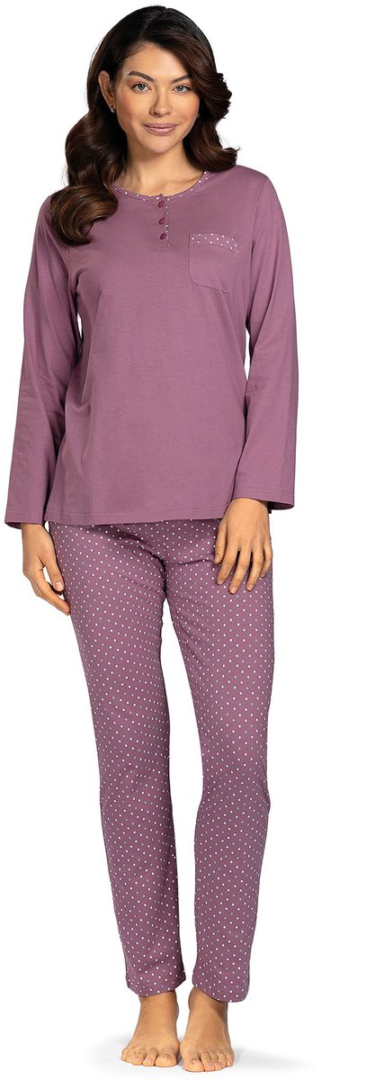 Comtessa - Dames pyjama - 100% katoen - Paars - Maat 50