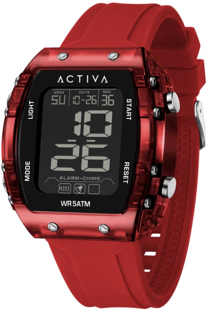 Activa x Invicta Digital ACW8108-003 Heren Horloge - Waterdicht - Digitaal - Quartz Uurwerk - Plastic met zwarte Wijzerplaat - 45mm