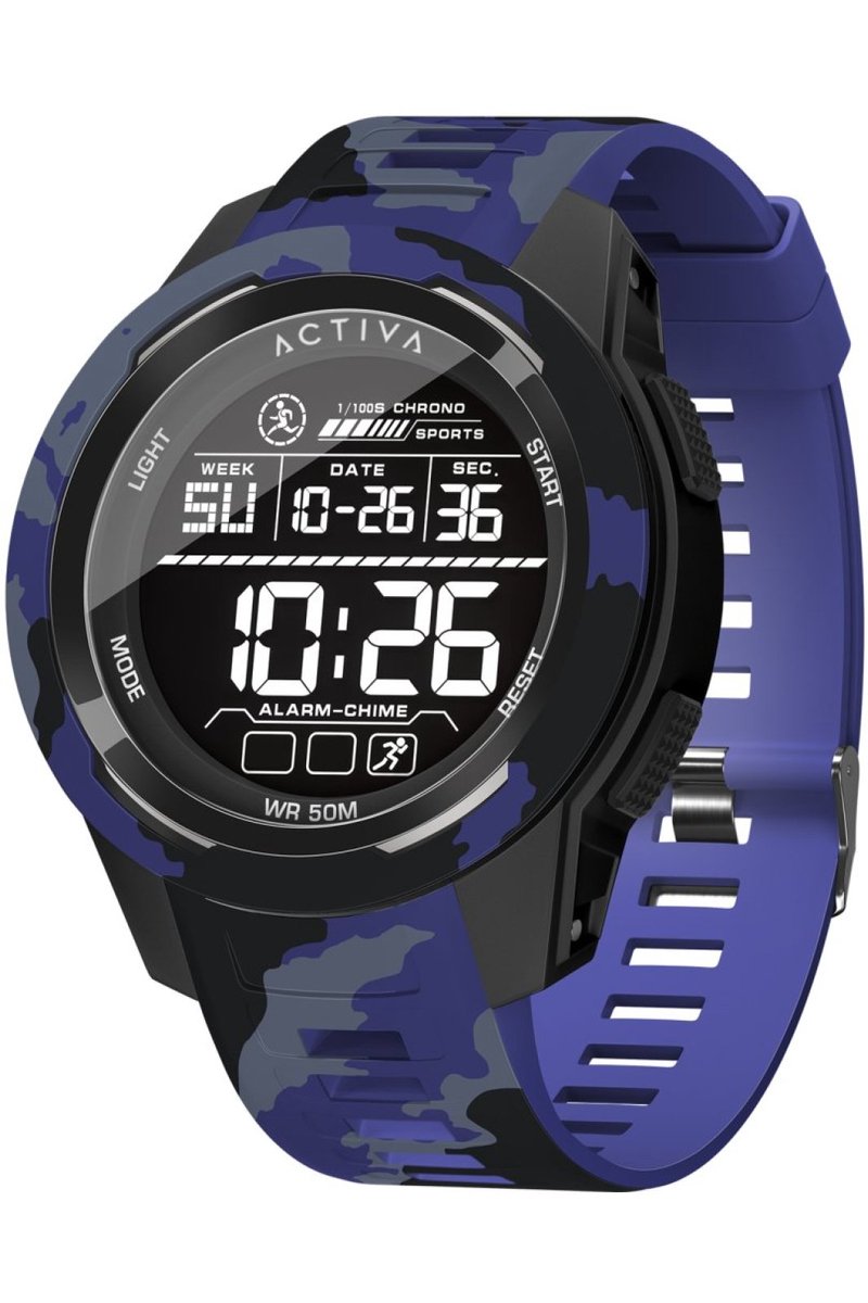 Activa x Invicta Digital ACW8105MC-004 Heren Horloge - Waterdicht - Digitaal - Quartz Uurwerk - Plastic met zwarte Wijzerplaat - 45mm