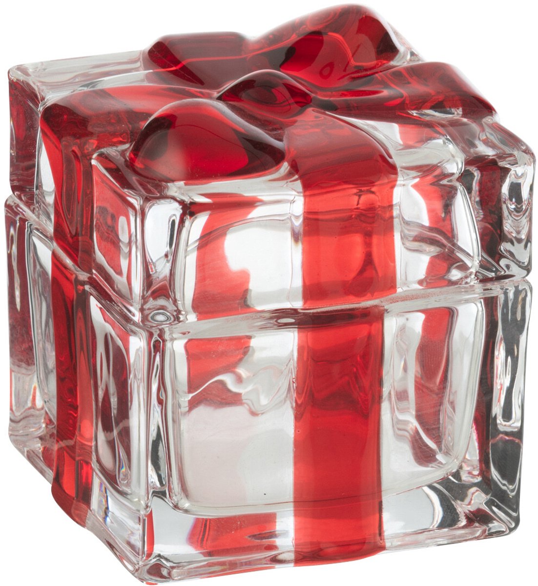 J-Line voorraadpot Geschenkendoos - glas - rood - small