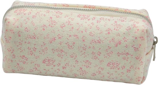 Foto: Etui school en kantooretui etui met rits esthetische bloemenetui verse kleine bloemen geschikt voor gebruik op scholen en kantoren roze 1 stuk 17 7 7cm