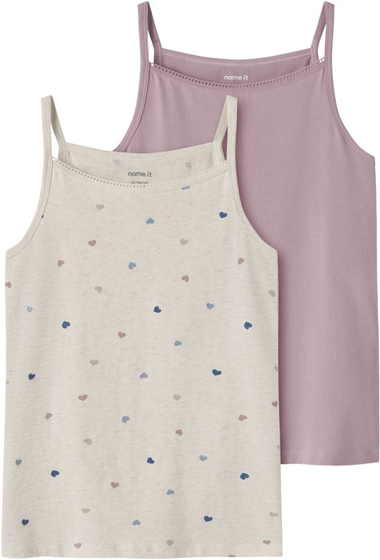 NAME IT - NKFSTRAP TOP 2P PEYOTE HEARTS NOOS - Meisjes - Onderhemden