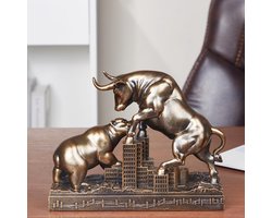 JXCBXJ Stier- en beerbeeld, decor van polyresindier, cadeau voor vermogensbeheerders en investeerders, geschikt voor slaapkamer, studeerkamer, wijnkast, kantoor, kunstcadeau.