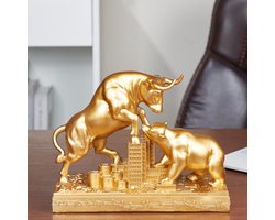 JXCBXJ Stier- en beerbeeld, decor van polyresindier, cadeau voor vermogensbeheerders en investeerders, geschikt voor slaapkamer, studeerkamer, wijnkast, kantoor, kunstcadeau.