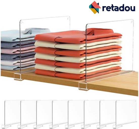 10 Pièces Separateur Etagere Transparent, Séparateurs Détagères