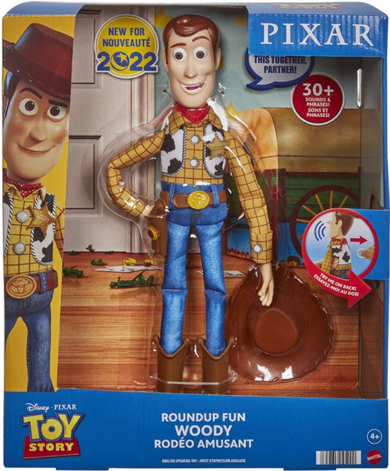 Mattel Toy Story Woody interactieve actiefiguur met geluid.