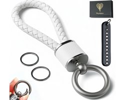 Luxe Leren & Metaal Sleutelhanger voor Volwassenen - Auto Sleutelhouder - Keychain Sleutelringen - Sleutel Hanger voor Vrouwen, Mannen, Dames - Autosleutel - Auto Accessoires Cadeau/Geschenk Verpakking