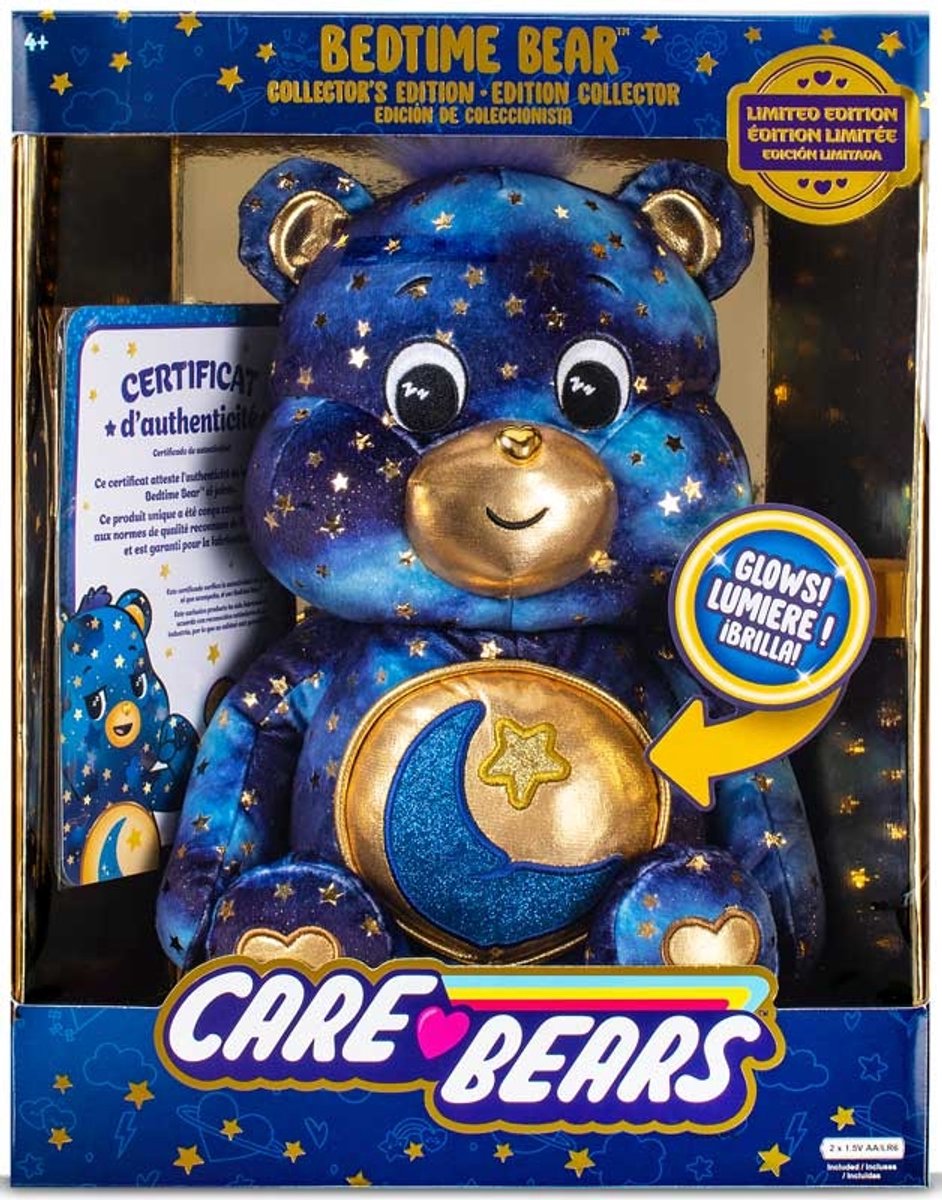 Care Bears knuffel Bedtime Bear met lichtgevende buik 35 cm.