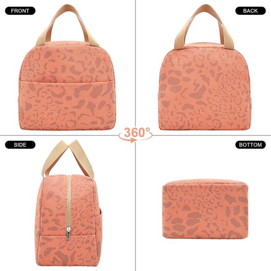 Lunchtassen voor kinderen - lunchtas lunchtas herbruikbaar - Lunchtassen - Lunchtassen voor dames en heren - 6 l mini koeltas - kleine geïsoleerde picknicktas - voor werk - school - picknick - reizen (Oranje) van Merkloos — afbeelding 2