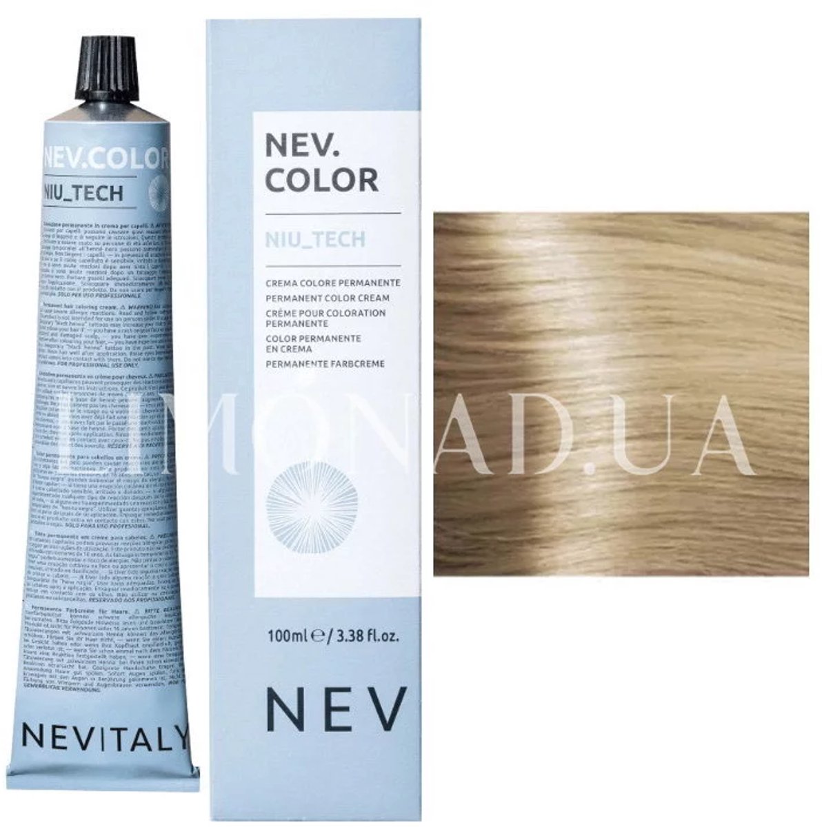 Permanente haarverf met ammoniak Nevitaly Niu_Tech 9/0 zeer lichtblond, 100 ml