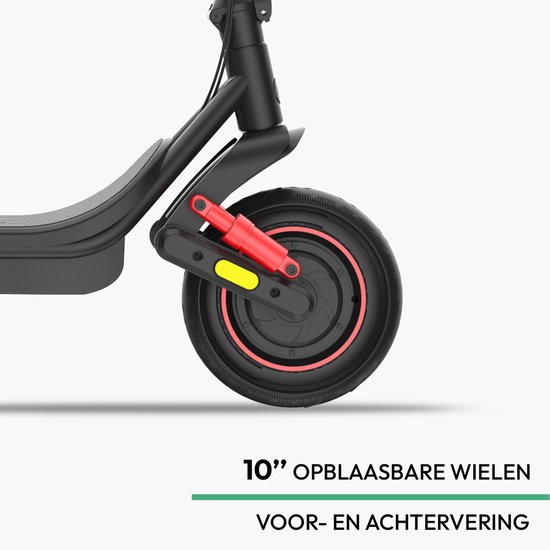 Wispeed - Airo V16 - Elektrische Step - 60km bereik - Dubbele vering - 25 km/u - 700W Motor - 10” Luchtbanden - LED Display - Schijfrem - Zwart