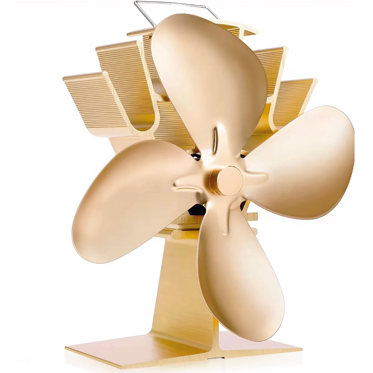 Kaaiman® Houtkachelventilator - Houtkachel ventilator - Haard ventilator - Ecofan kachelventilator - 4 bladen - Goud