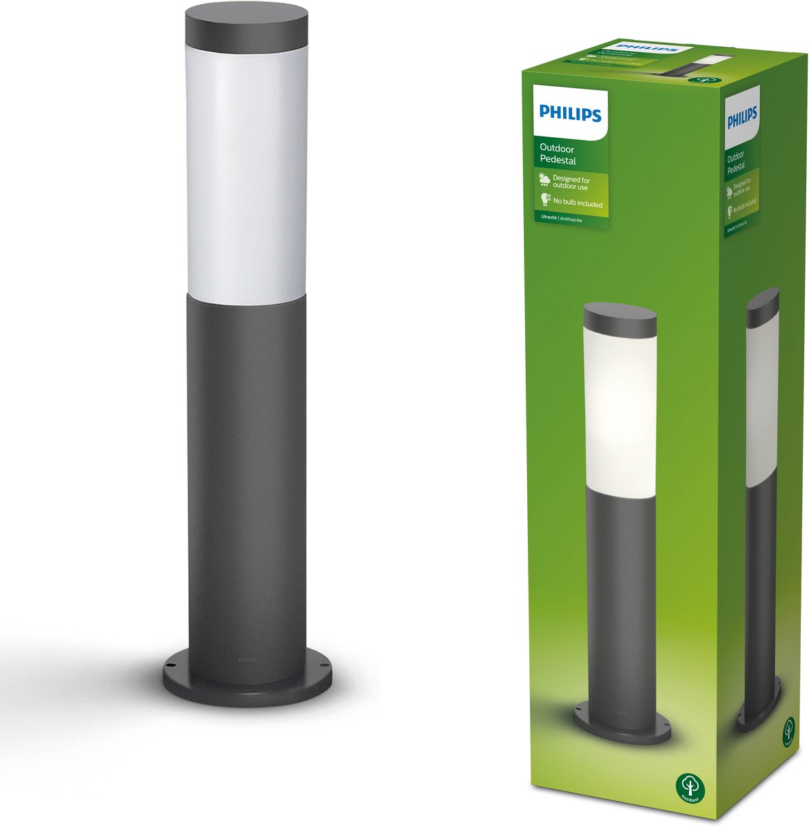 Philips Sokkellamp Utrecht Antraciet E27