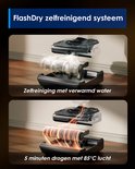 Illustratie van het FlashDry zelfreinigend systeem met warme lucht, 5 minuten drogen op 85°C.