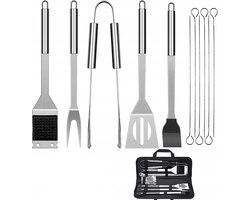 BBQ Accesoires Set - 10-delig - Barbecue Gereedschapset - Inclusief Luxe Draagtas - RVS