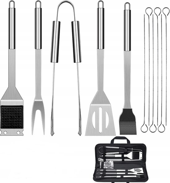 BBQ Accesoires Set - 10-delig - Barbecue Gereedschapset - Inclusief Luxe Draagtas - RVS