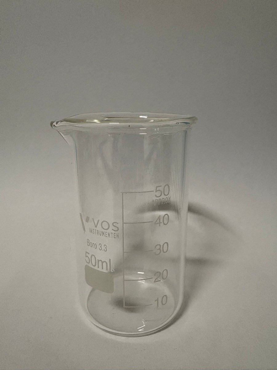Bekerglas 50 ml hoog model hittebestendig 3.3 borosilicaatglas 1stuk