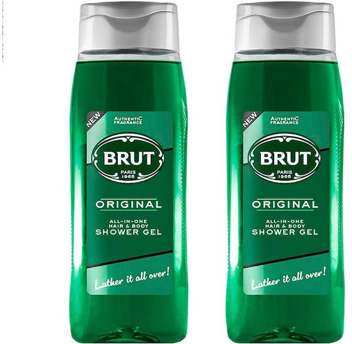 Brut Douchegel XL Formaat - Voordeelverpakking 2 x 500 ml - 2IN1 Formule - All Over Hair & Bodywash