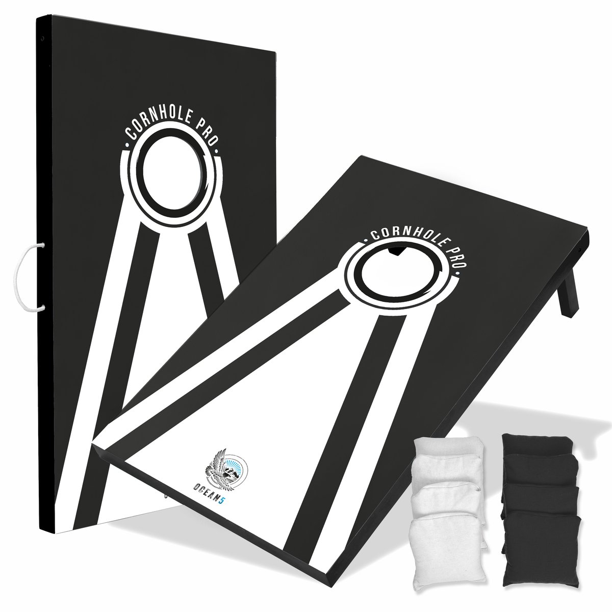 Ocean 5 Cornhole Pro | Origineel zakgatspel | de klassieker uit de VS | Cornhole spel Outdoor | werpspel voor kinderen en volwassenen inclusief cornhole bags | grappige partyspellen voor buiten
