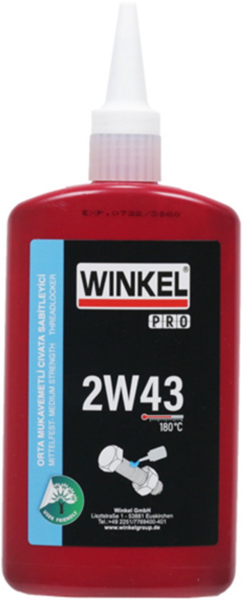 Winkel - Schroefdraadborging 243 - Schroefdraad borgmiddel - 10ml - Sterke schroef lijm - 2W43 - Blauw