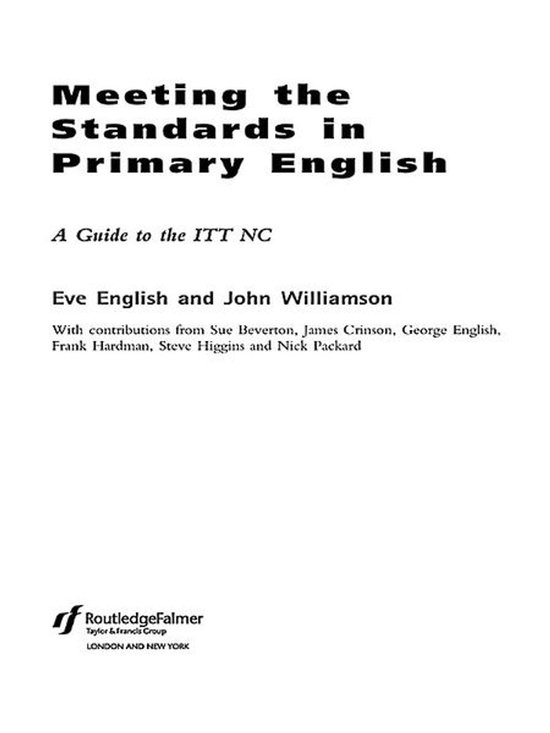 Meeting the Standards in Primary English - cover